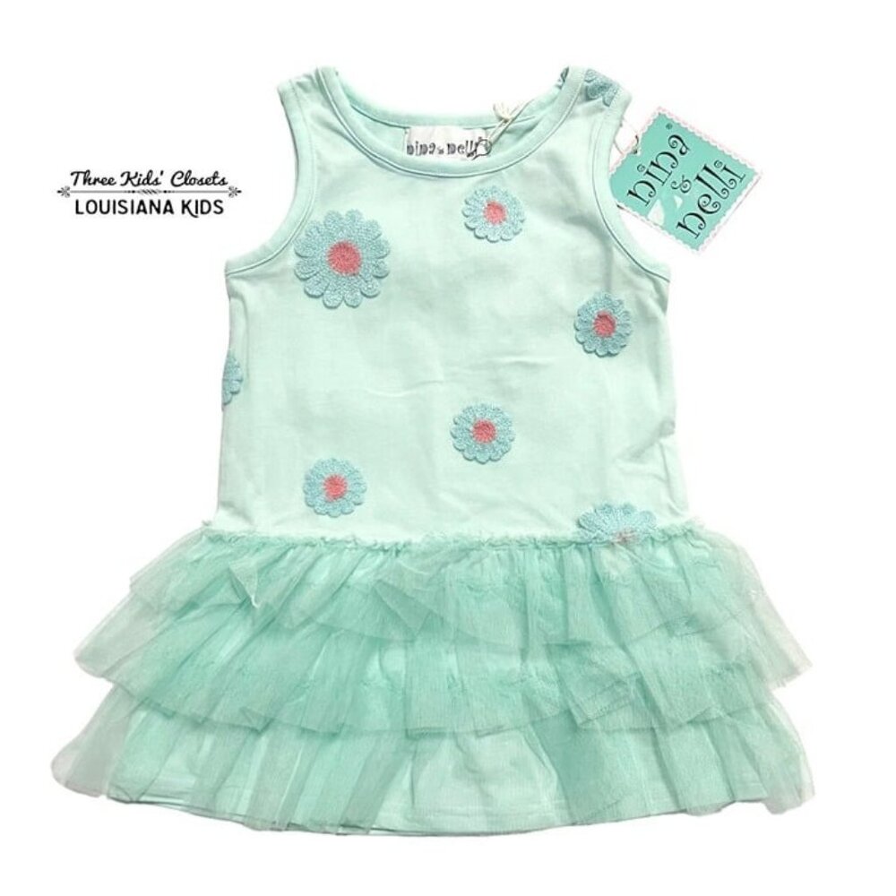 NEW Nina & Nelli 2T Crochet Flower Tulle Tank Dress